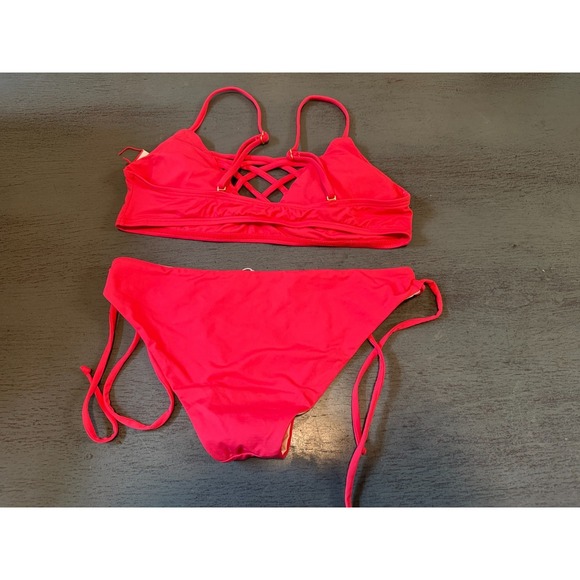 NEW pink L SPACE two piece swimsuit bikini size large - Picture 2 of 2
